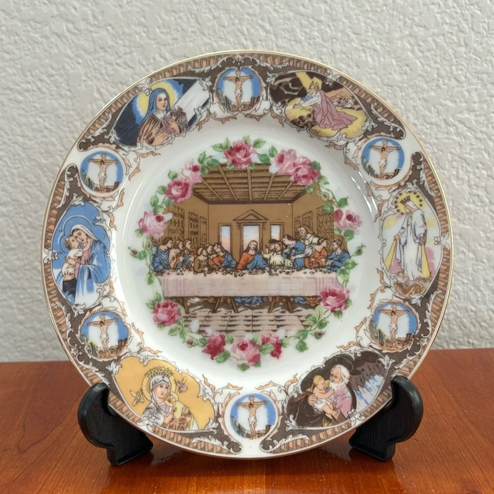 Vintage Life Of Jesus Hanging Decorative Plates  Made in Japan Lot of 3